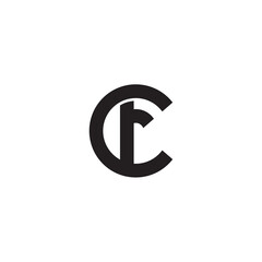 initial letter C and F, CF, FC logo, monogram line art style design and template