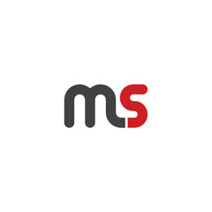initial letter m and s, ms, sm logo, lowercase monogram line art style design and template