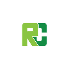 Obraz premium initial letter R and C, RC, CR logo, monogram line art style design and template