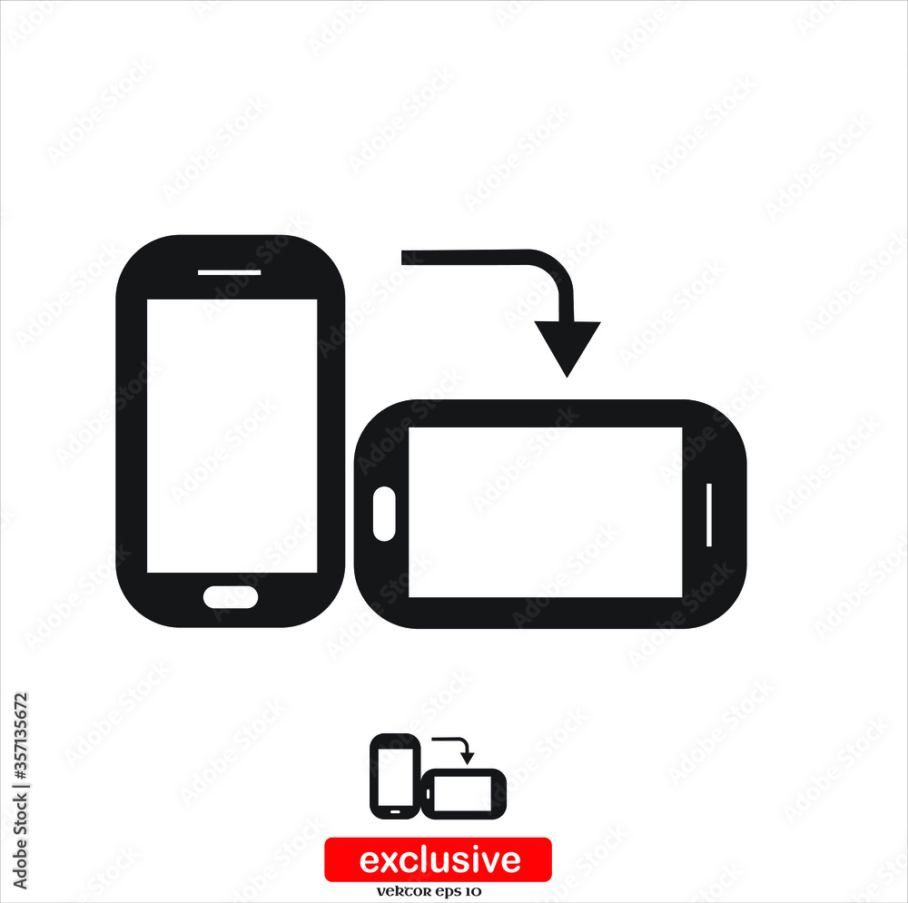 Aufkleber rotate smartphone icon.flat design style vector illustration for graphic and web design.