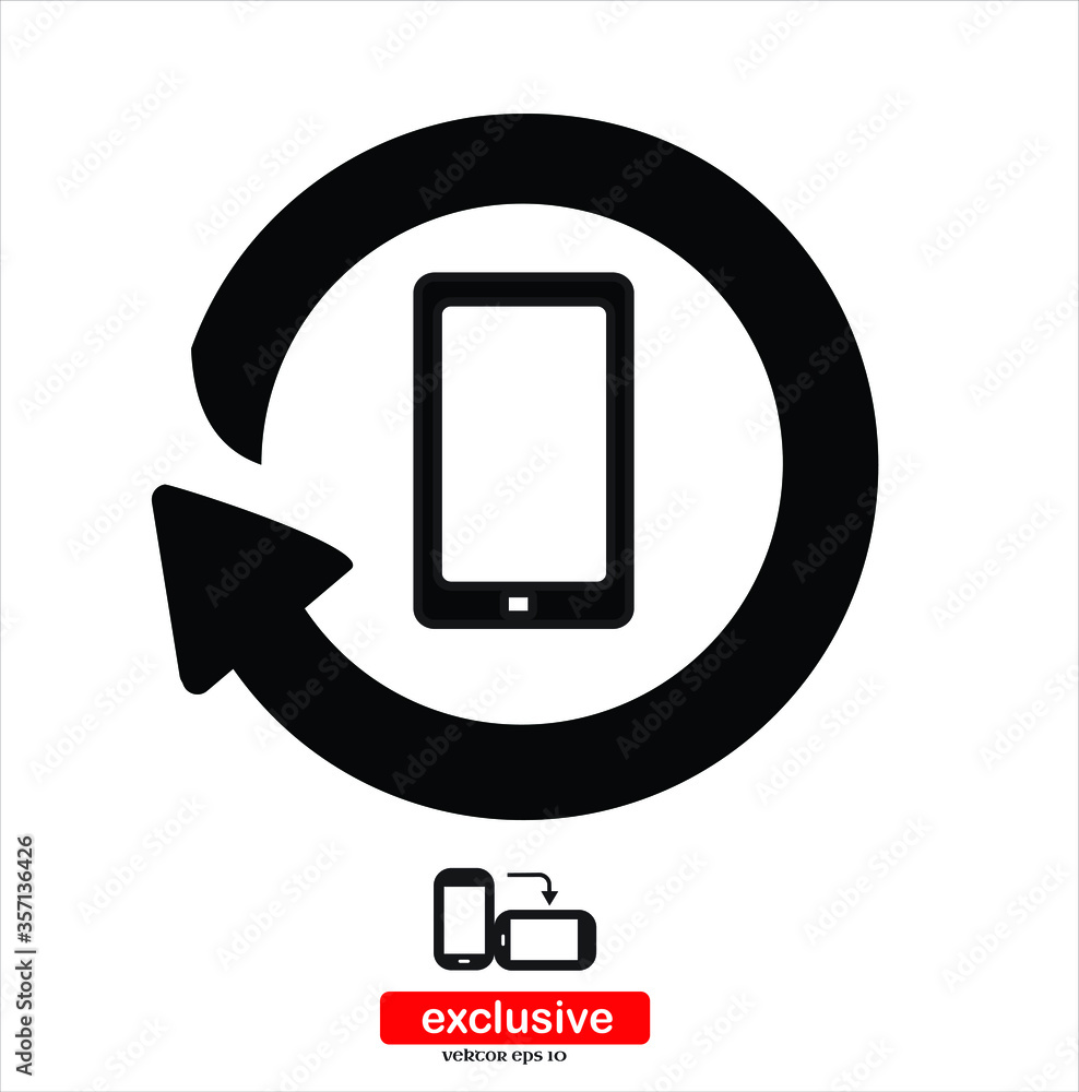 Poster rotate smartphone icon.flat design style vector illustration for graphic and web design.