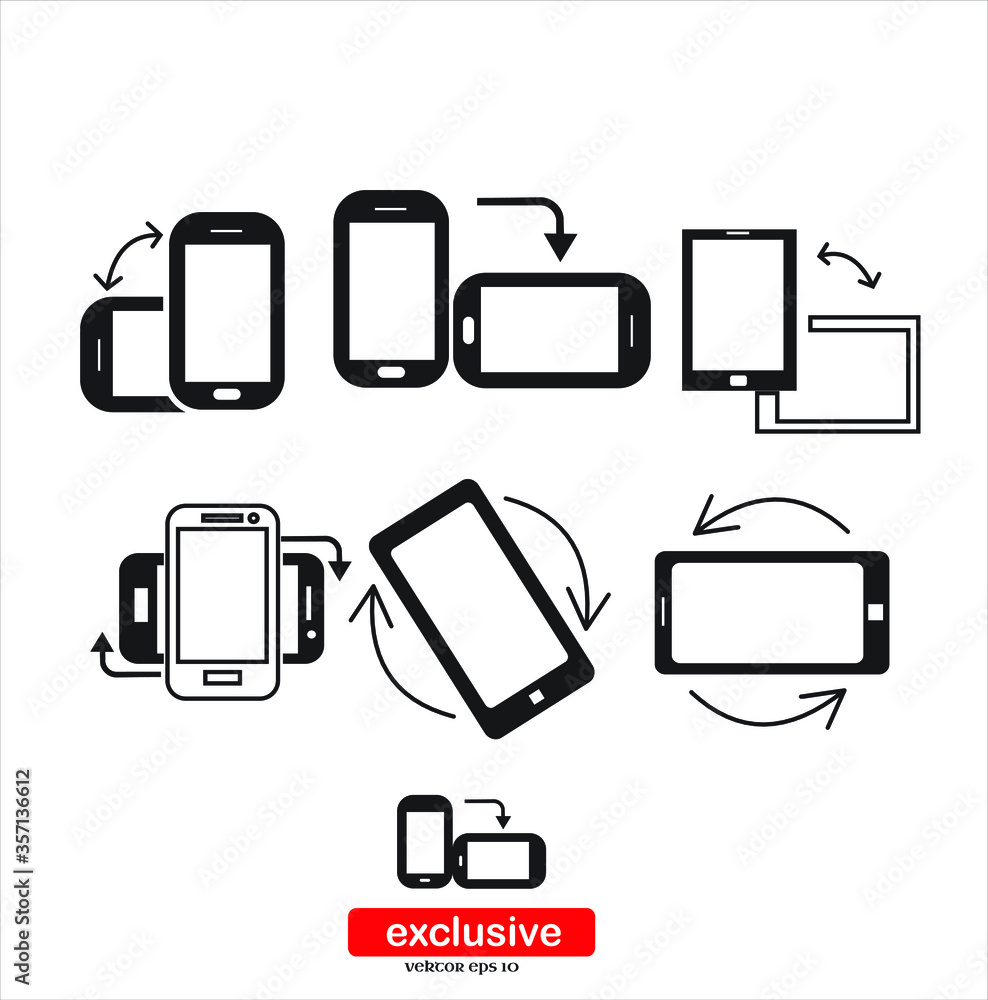 Aufkleber rotate smartphone icon.flat design style vector illustration for graphic and web design.