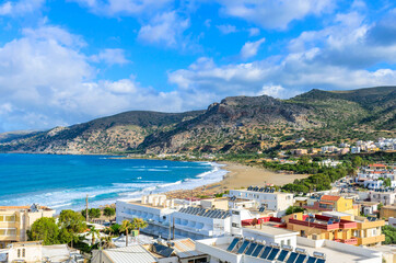 Fototapeta premium View from the top of the traditional seaside village of Paleochora.
