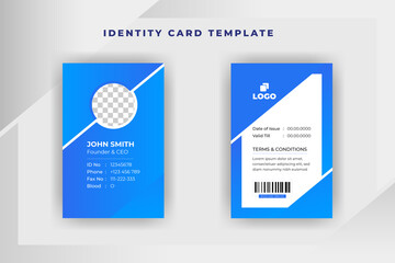 Corporate Id Card Template With Elegant Blue Color