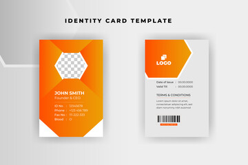 Corporate Id Card Template With Orange Color