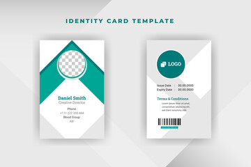 Corporate Id Card Template With Cyan Color