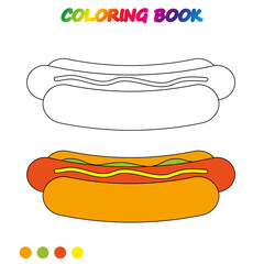 coloring book.  Coloring  page to educate preschool kids .  Game for preschool kids.  Vector cartoon  illustration, worksheet.