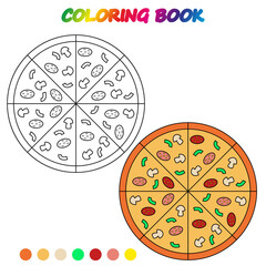 coloring book.  Coloring  page to educate preschool kids .  Game for preschool kids.  Vector cartoon  illustration, worksheet.
