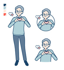 simple senior man_heart-mark-hand-sign