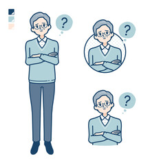 simple senior man_Question-pose