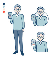 simple senior man_Smartphone-cashless