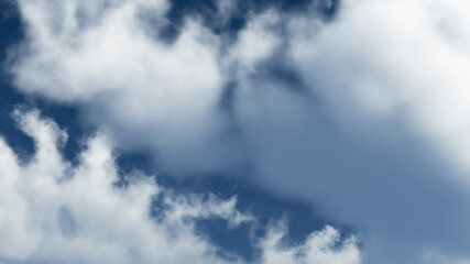 White clouds in blue sky 3d rendering
