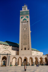 Fototapeta na wymiar The Hassan II Mosque is a mosque in Casablanca, Morocco. It is the largest mosque in Africa, and the 3rd largest in the world.