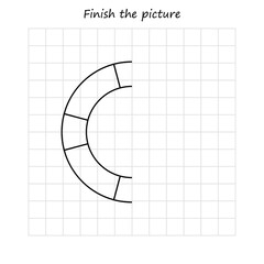 copy and coloring the picture, educational game for preschool