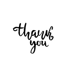 Fototapeta premium Thank You handwritten inscription. Hand drawn lettering. Thanks card. Vector illustration.