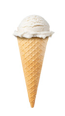 ice cream waffle cone on white background