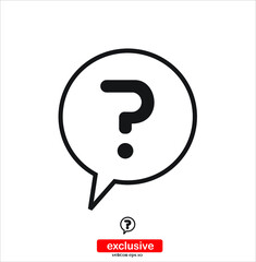 Question mark  icon. .Flat design style vector illustration for graphic and web design.	