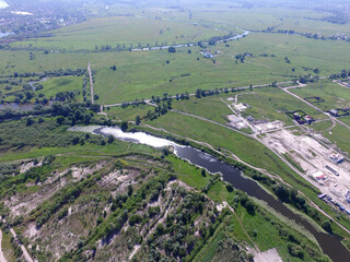 Aerial view of the saburb landscape (drone image). Near Kiev