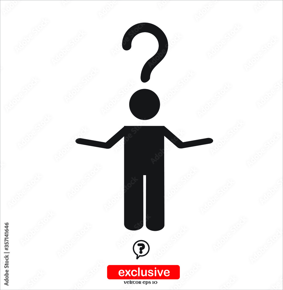 Poster question mark icon. .flat design style vector illustration for graphic and web design.