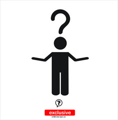 Question mark  icon. .Flat design style vector illustration for graphic and web design.	