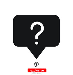 Question mark  icon. .Flat design style vector illustration for graphic and web design.	