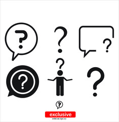 Question mark  icon. .Flat design style vector illustration for graphic and web design.	