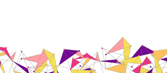 Line points connections, triangular technology design. Abstract geometric background