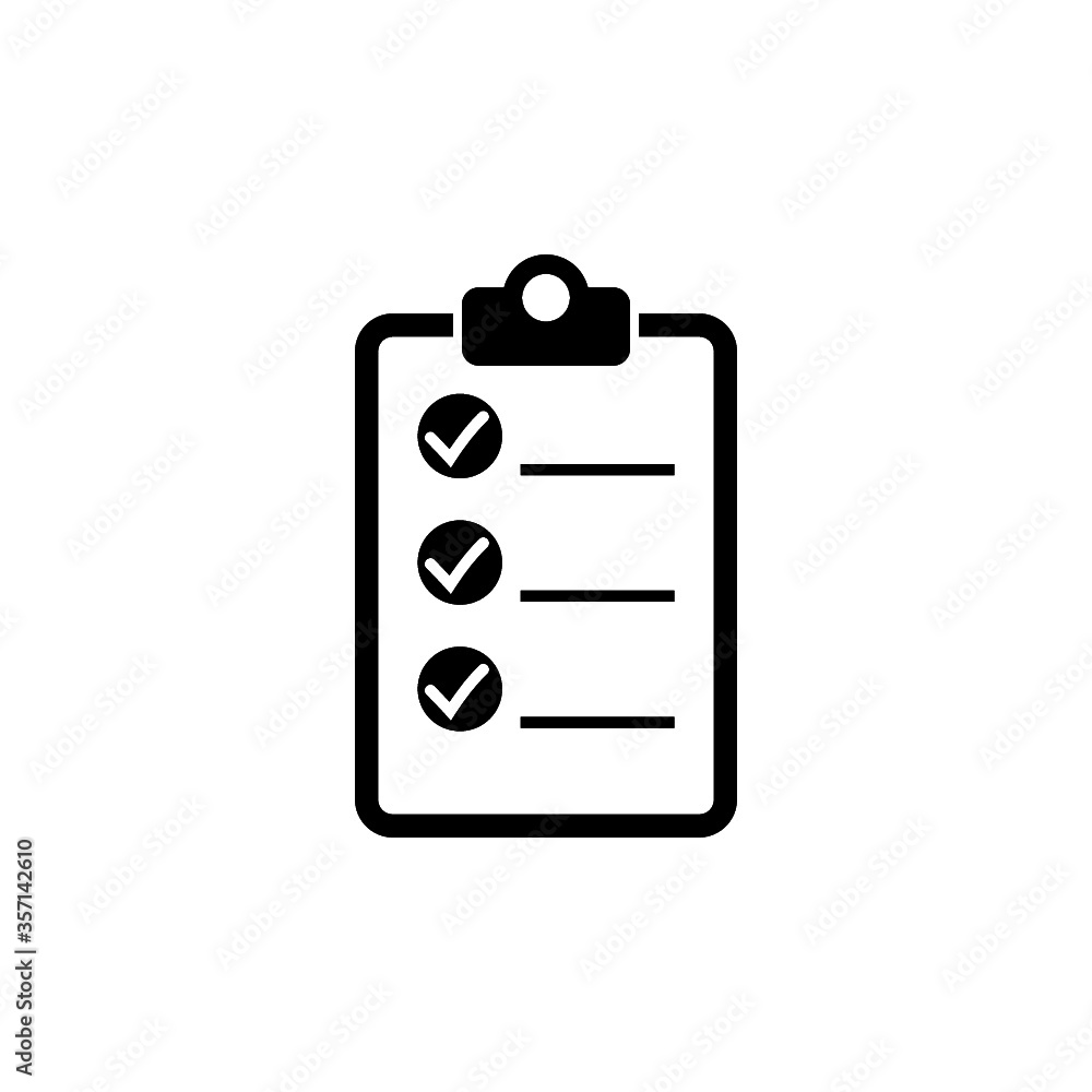 Poster check list icon isolated on white background