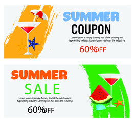 summer coupon banner with text can change, design by global stock image dot com