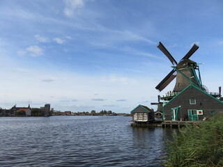 Fototapeta na wymiar Windmill and blue sky