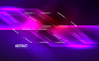 Dynamic neon shiny abstract background. Trendy abstract layout template for business or technology presentation, internet poster or web brochure cover, wallpaper