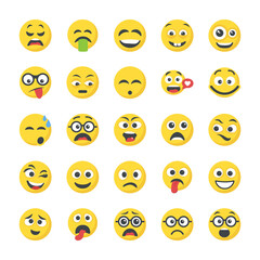 Smiley Flat Icons Set