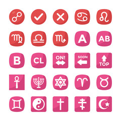 Flat Icons Collection Of Symbols 