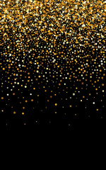 Yellow Polka Transparent Black Background. Art 