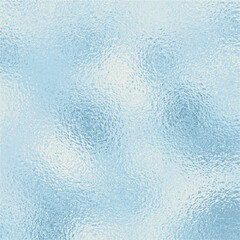 Blue ice foil texture background. Icy glossy aqua template. Vector shiny water surface top view pattern