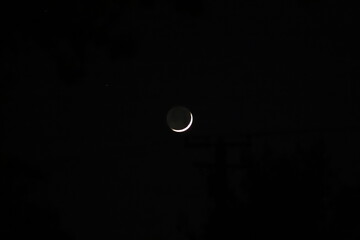 Crescent Moon in the Night Sky