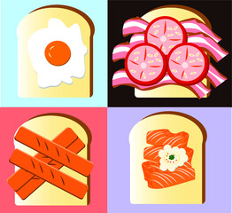 set of vector icons of food