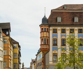 Fototapeta na wymiar Altstadt Coburg mit Rathaus 