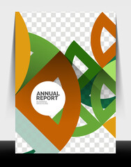 Business flyer annual report, circle and triangle shapes modern design