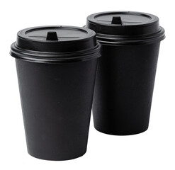 Paper coffee cups isolated on white background