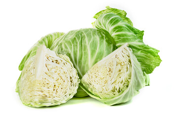 Fototapeta premium cabbage isolated on white background ,Green leaves pattern