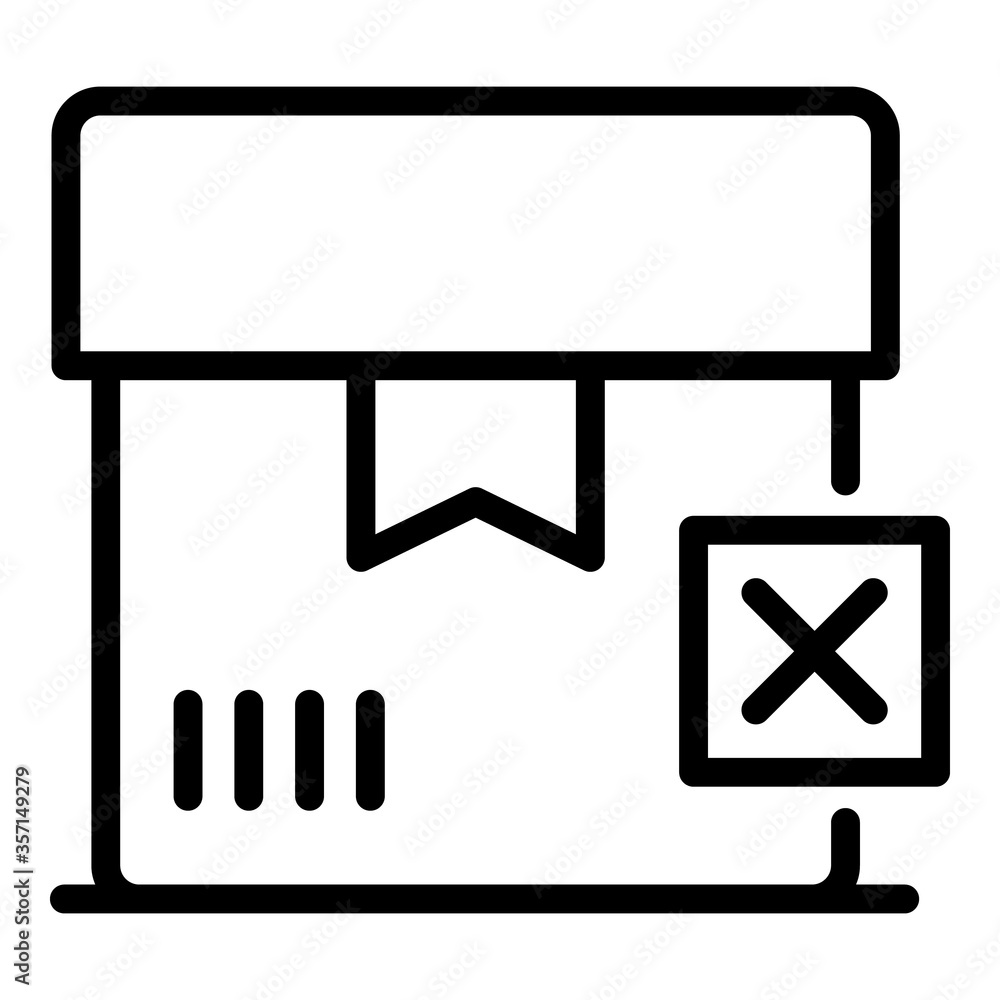 Poster canceled box icon. outline canceled box vector icon for web design isolated on white background