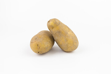Raw potato isolated on white background.