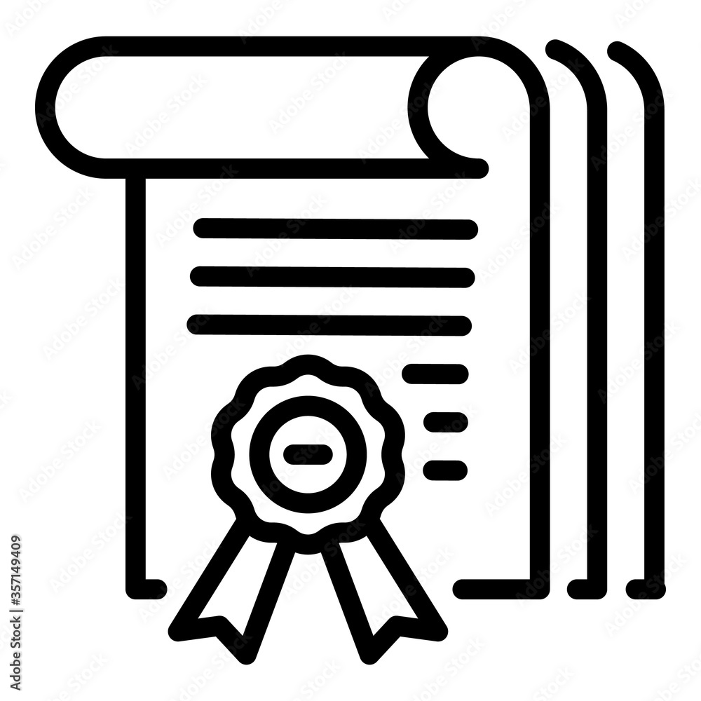 Poster certificate seal icon. outline certificate seal vector icon for web design isolated on white backgro