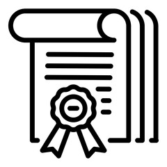 Certificate seal icon. Outline certificate seal vector icon for web design isolated on white background