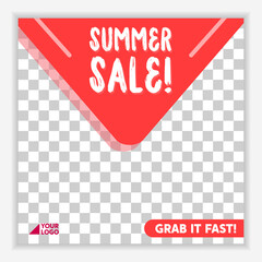 Modern and Unique Social Media Banner Template for Promotion and Digital Marketing. Promotional Square Web Banner for Social Media. Elegant and Simple Discount Promo Ads