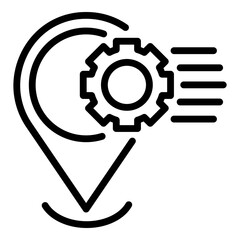 Location service center icon. Outline location service center vector icon for web design isolated on white background