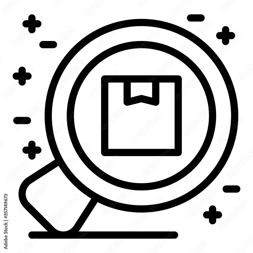 Poster zoom box delivery icon. outline zoom box delivery vector icon for web design isolated on white backg