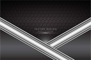  Metallic of gray with polygon technology background vector illustration.