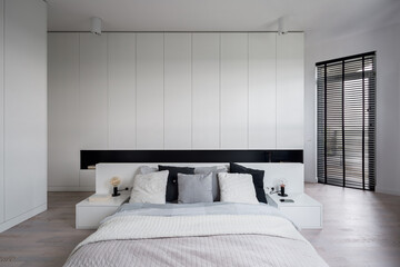 Modern white bedroom interior